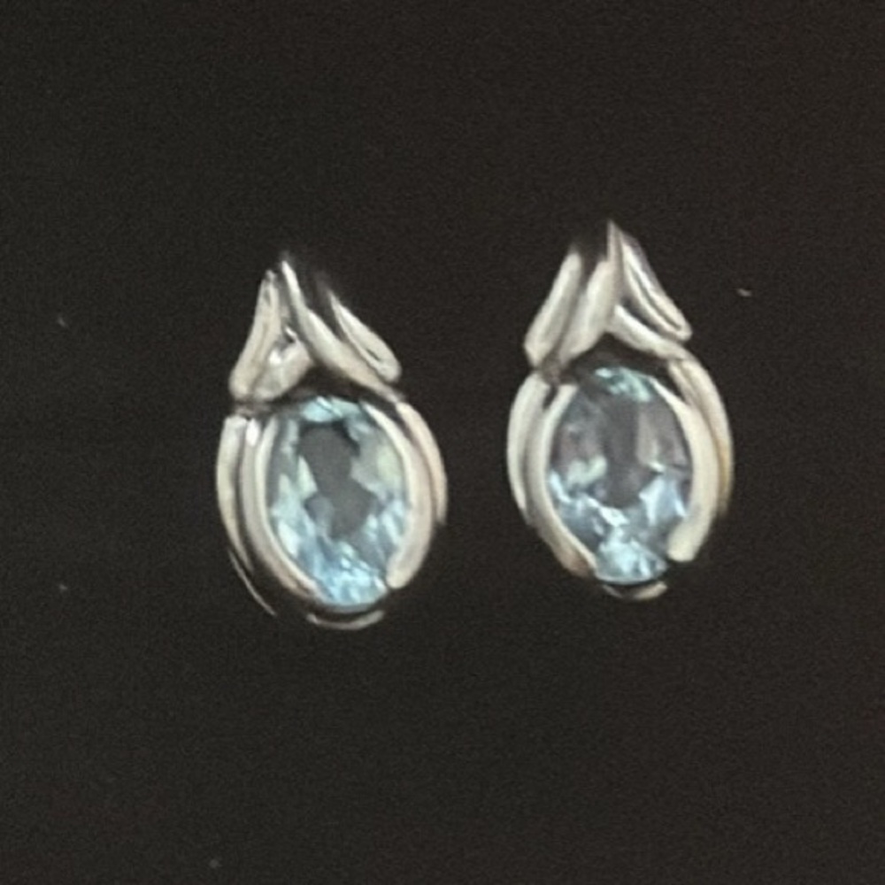 SOLD sterling silver aquamarine earrings